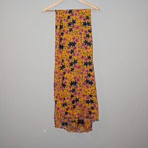 Orange Floral Print Scarf